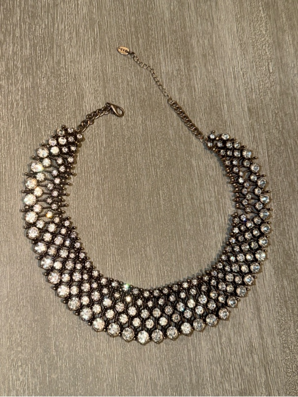Zara Gold-Tone Crystal Collar Necklace - Clear Crystals